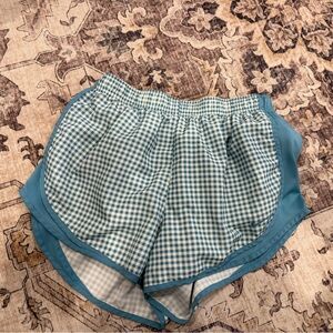 Nike Dri-FIT Tempo Running Shorts in a blue gingham checkered— size large